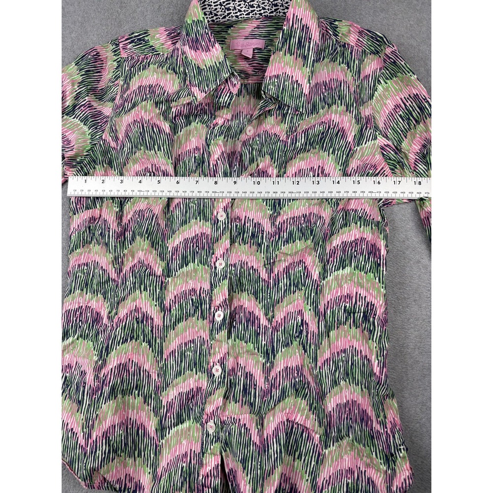 Lilly Pulitzer Shirt Womens 8 Button Down Long Sleeve Patterned Blouse Top - Picture 4 of 6